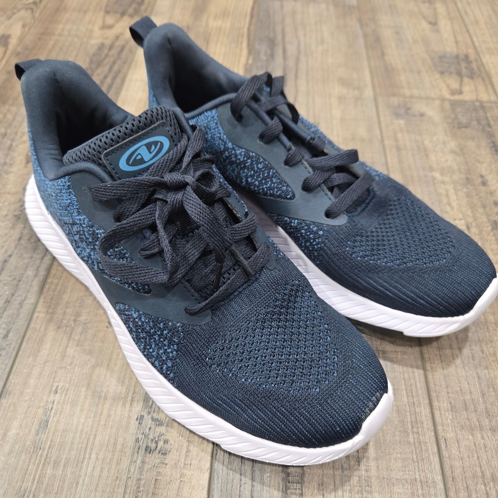 Athletic Works Mens Navy Blue Knit Memory Foam Running Shoes Sneakers Size 8